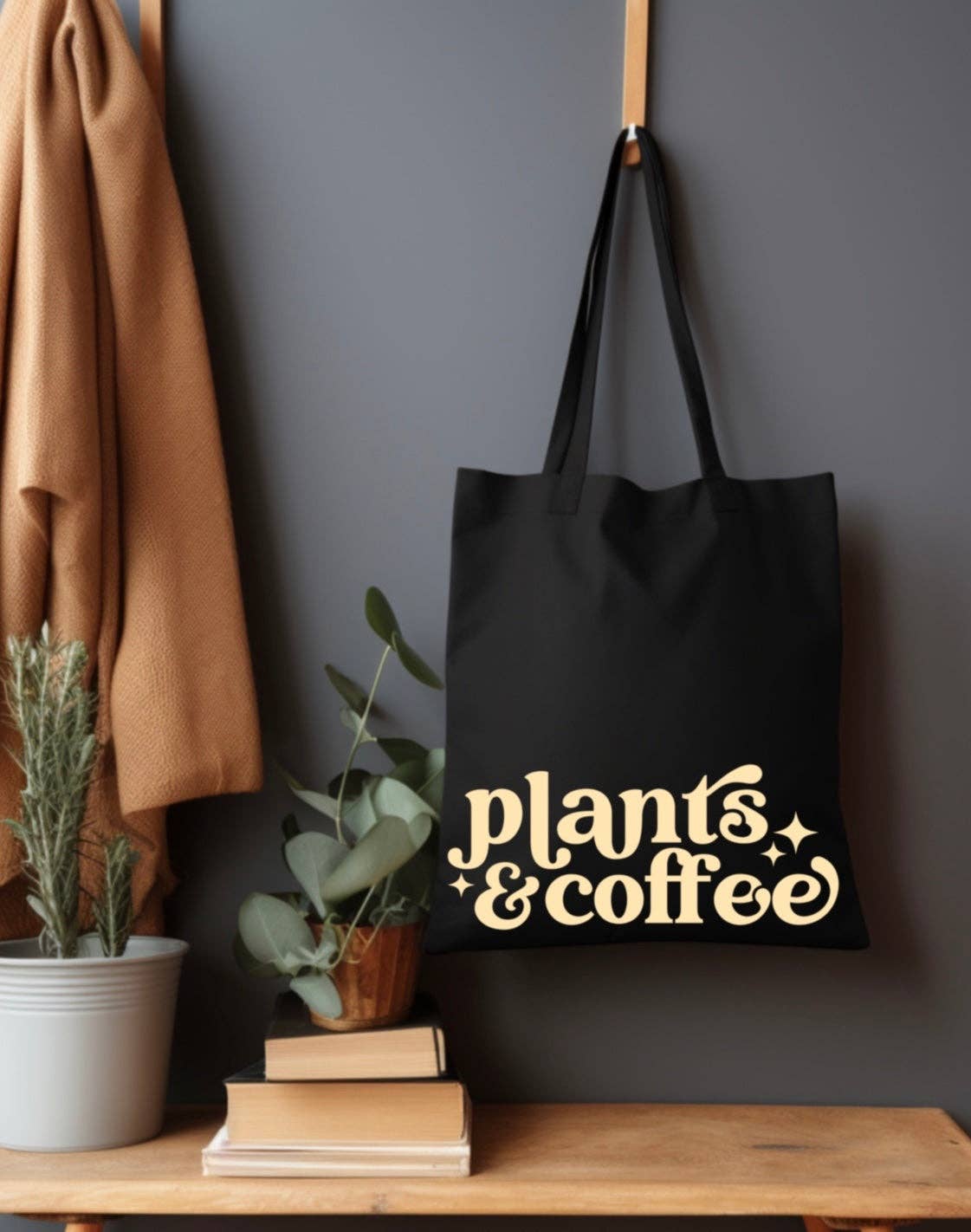 Plants & Coffee Tote Bag