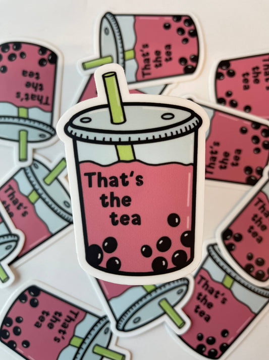 “That’s The Tea” Boba Drink Vinyl Sticker