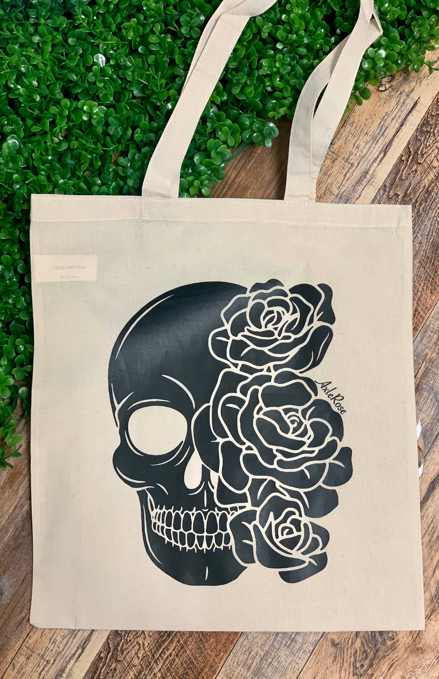 Rose Skull Tote Bag